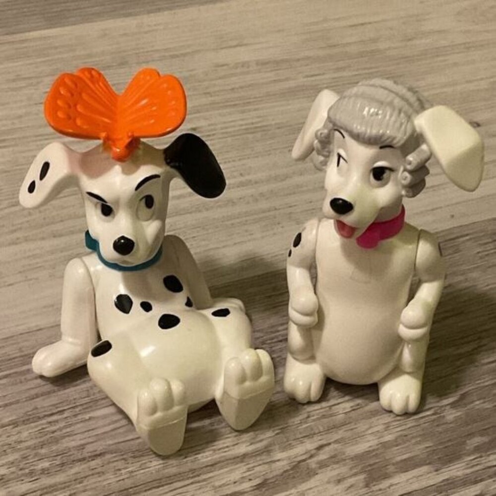 McDonalds Happy Meal Toy Disney’s 101 Dalmatians Dogs Butterfly Wig Figure Cake